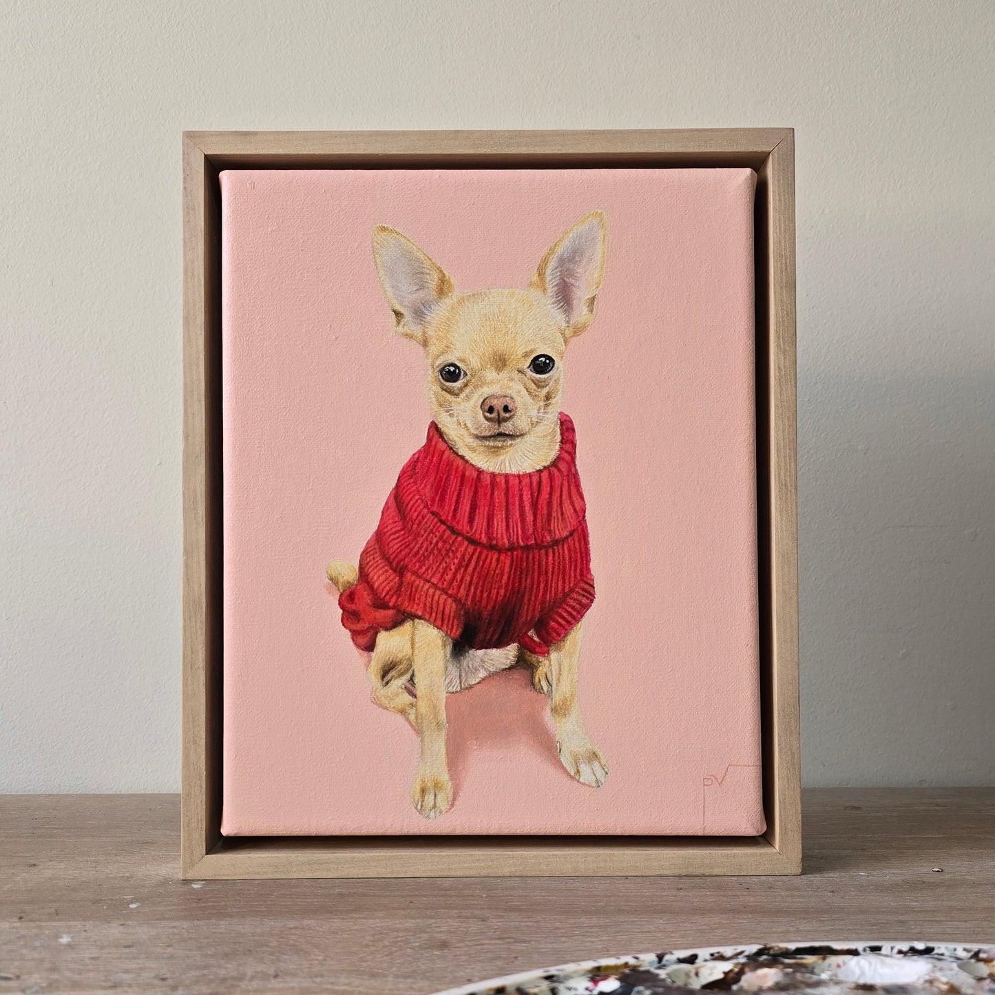 Retrato de mascota pequeño 20 cm x 25 cm x 3 cm